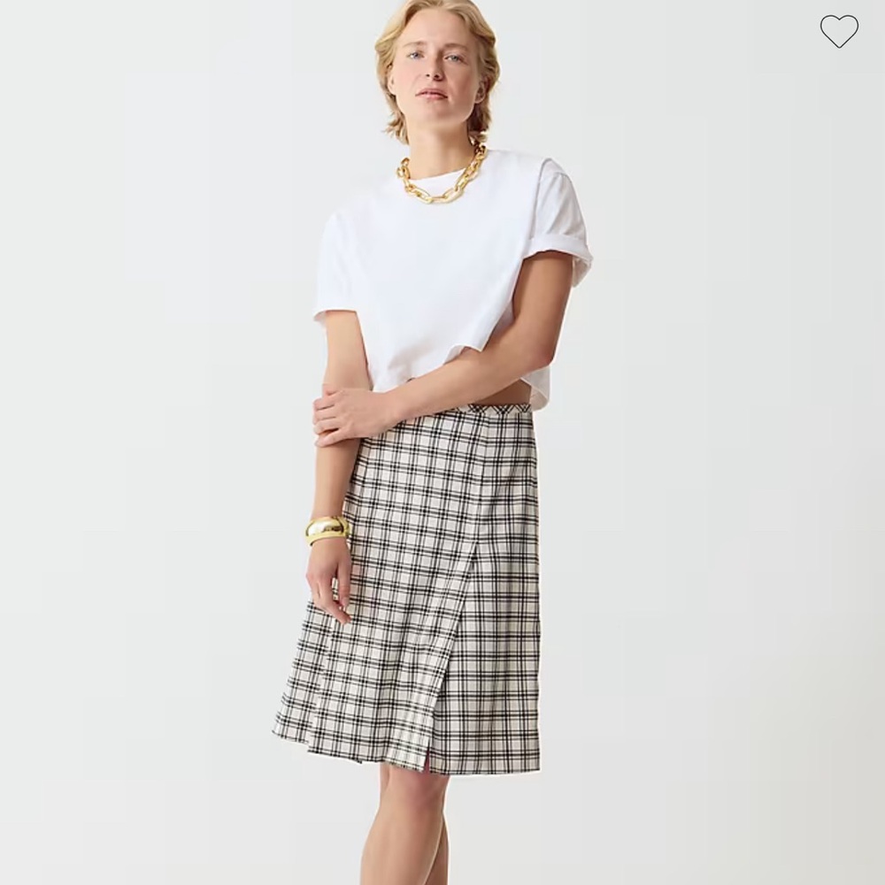 Pleated skirt in plaid Italian city wool blend